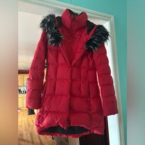 Red North Face Parka
